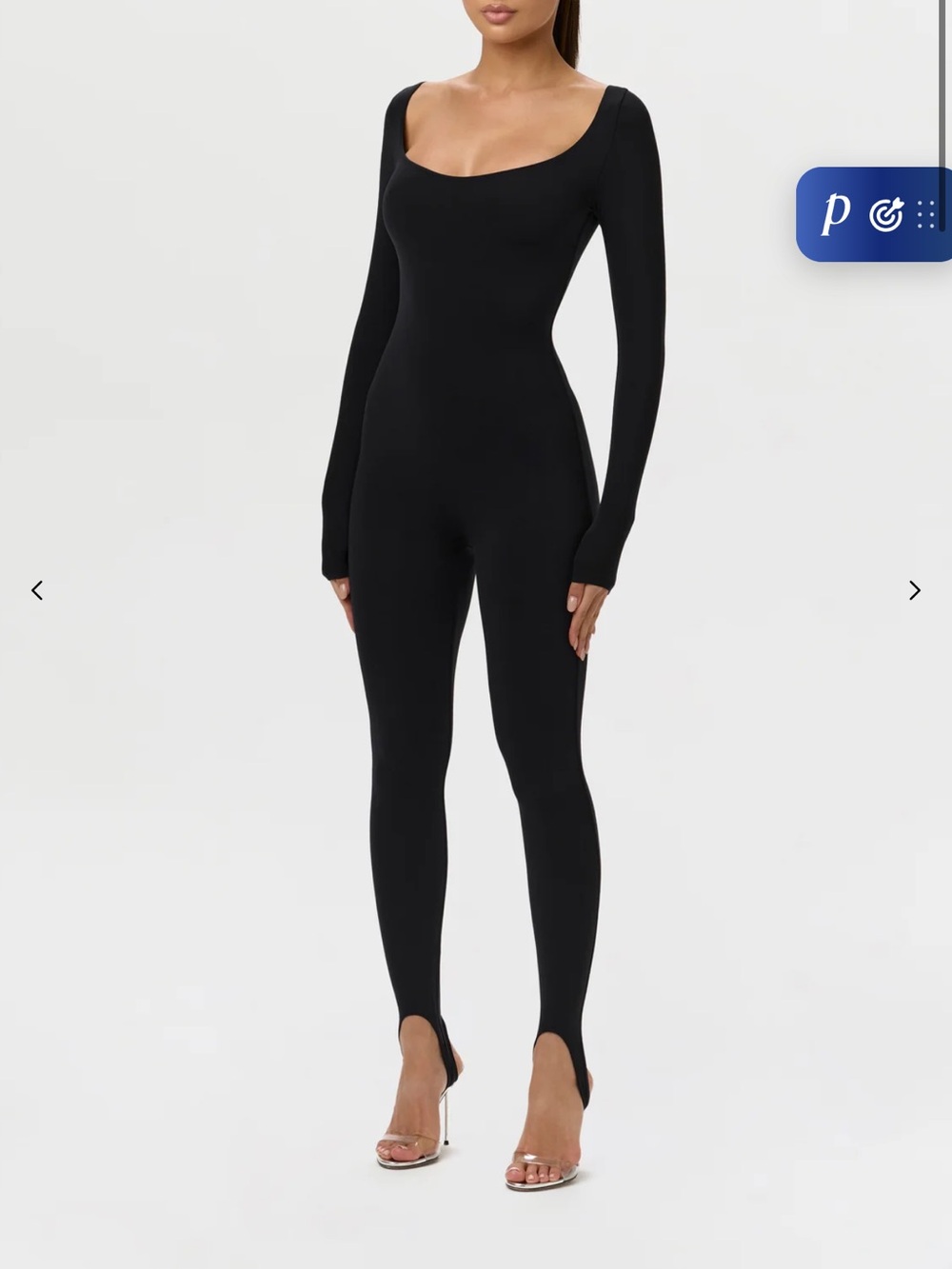 naked wardrobe Black Long Sleeve Scoop Neck Jumpsuit